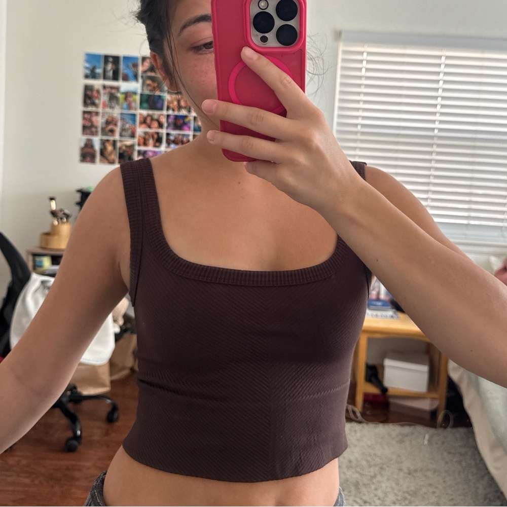 Brown crop top